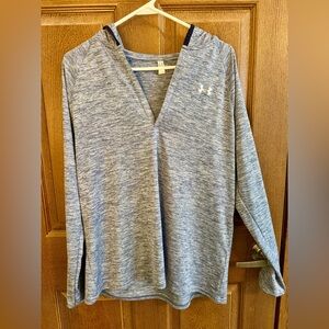 Under Armour Heat Gear Heathered Blue Pullover w/Hoodie